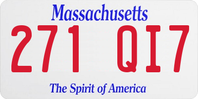 MA license plate 271QI7