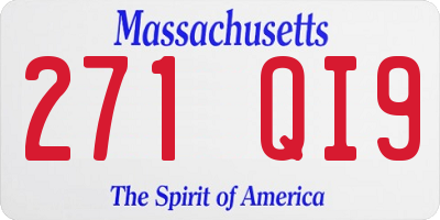MA license plate 271QI9