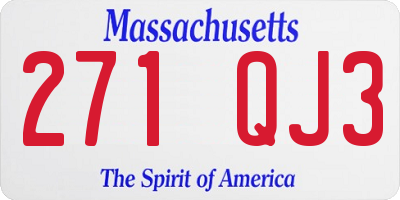 MA license plate 271QJ3
