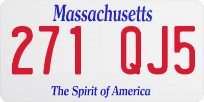 MA license plate 271QJ5