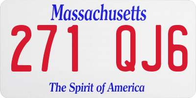 MA license plate 271QJ6