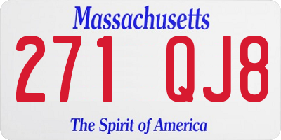 MA license plate 271QJ8