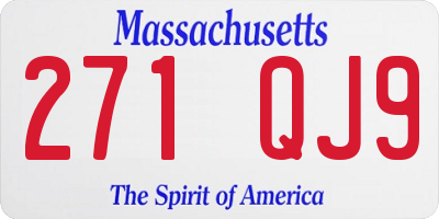MA license plate 271QJ9