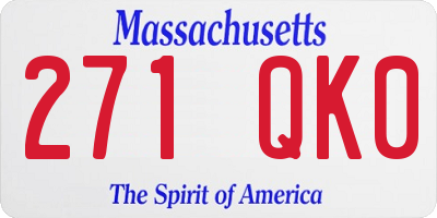 MA license plate 271QK0