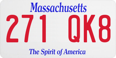 MA license plate 271QK8