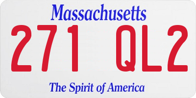 MA license plate 271QL2