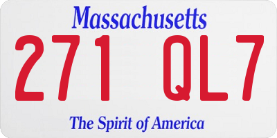 MA license plate 271QL7