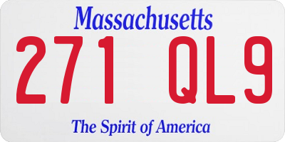 MA license plate 271QL9