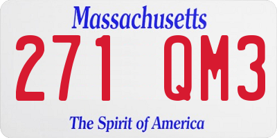 MA license plate 271QM3