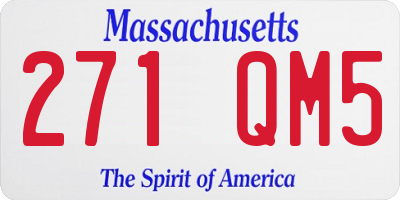 MA license plate 271QM5