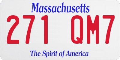 MA license plate 271QM7