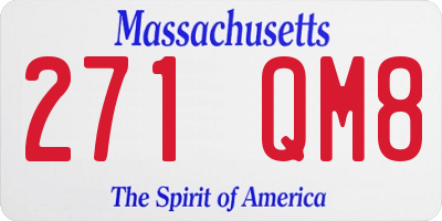 MA license plate 271QM8