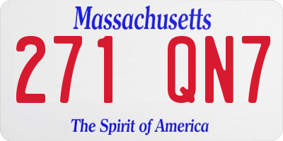 MA license plate 271QN7