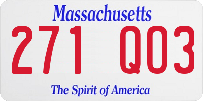 MA license plate 271QO3
