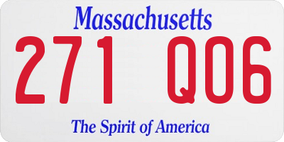 MA license plate 271QO6