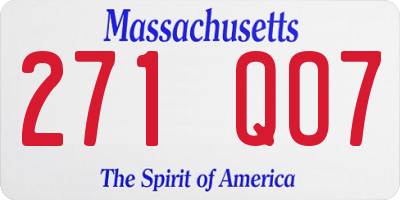 MA license plate 271QO7