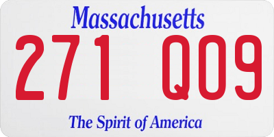 MA license plate 271QO9