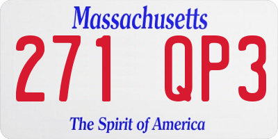 MA license plate 271QP3