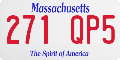 MA license plate 271QP5
