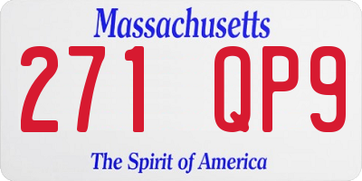 MA license plate 271QP9