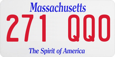 MA license plate 271QQ0