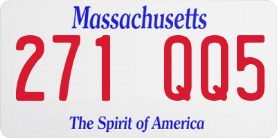 MA license plate 271QQ5