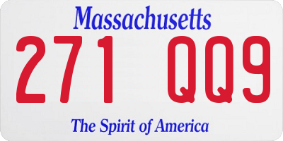 MA license plate 271QQ9