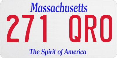 MA license plate 271QR0