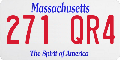 MA license plate 271QR4