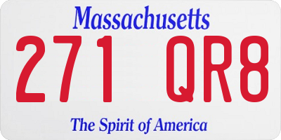 MA license plate 271QR8