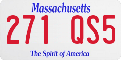 MA license plate 271QS5