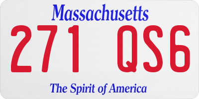 MA license plate 271QS6