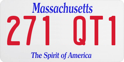 MA license plate 271QT1
