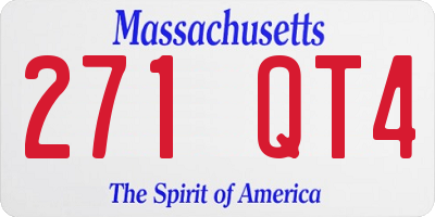 MA license plate 271QT4