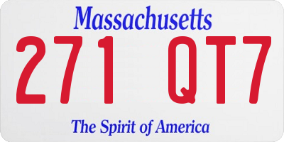 MA license plate 271QT7
