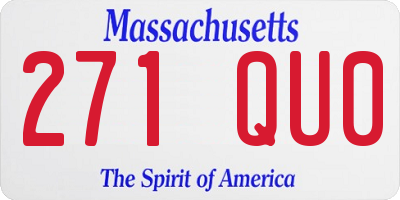 MA license plate 271QU0