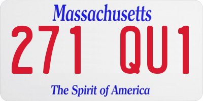 MA license plate 271QU1