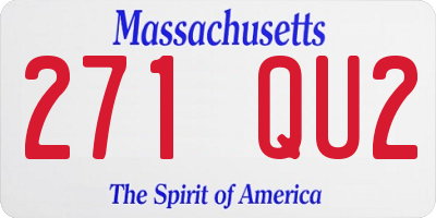 MA license plate 271QU2