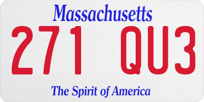 MA license plate 271QU3
