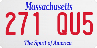 MA license plate 271QU5