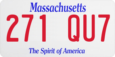MA license plate 271QU7