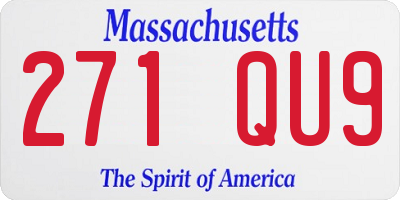 MA license plate 271QU9