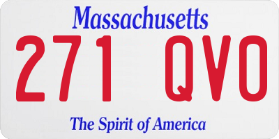 MA license plate 271QV0