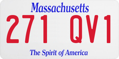 MA license plate 271QV1
