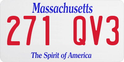MA license plate 271QV3