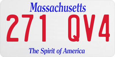 MA license plate 271QV4