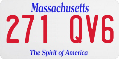 MA license plate 271QV6