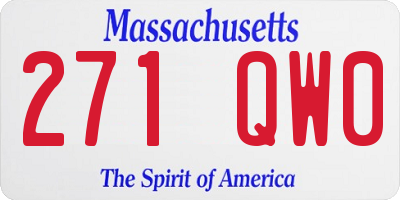 MA license plate 271QW0