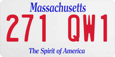 MA license plate 271QW1