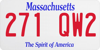 MA license plate 271QW2